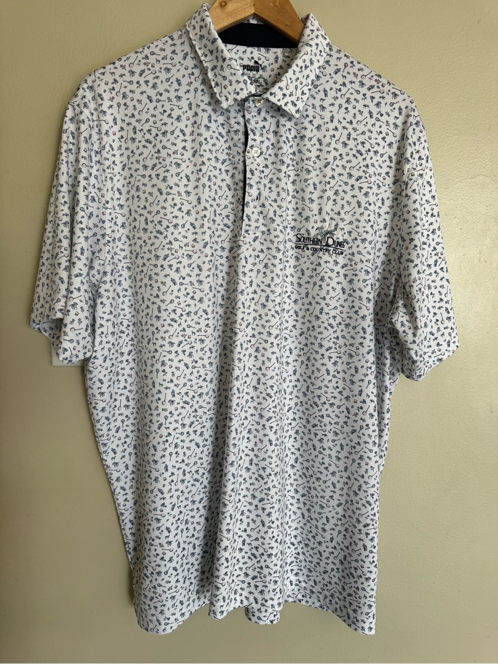 Puma Golf MATTR Kentucky Derby Polo Shirt Mens XL Southern Dunes Golf Club Banjo